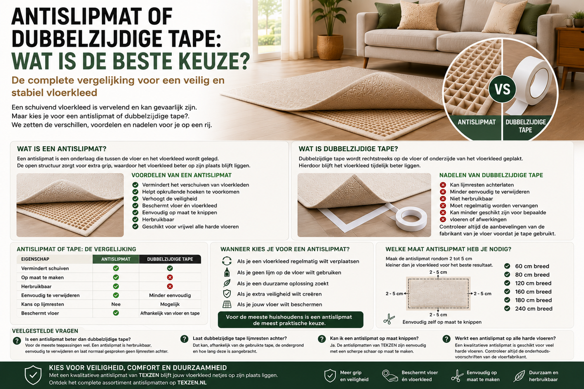 Antislipmat of dubbelzijdige tape: wat is de beste keuze?