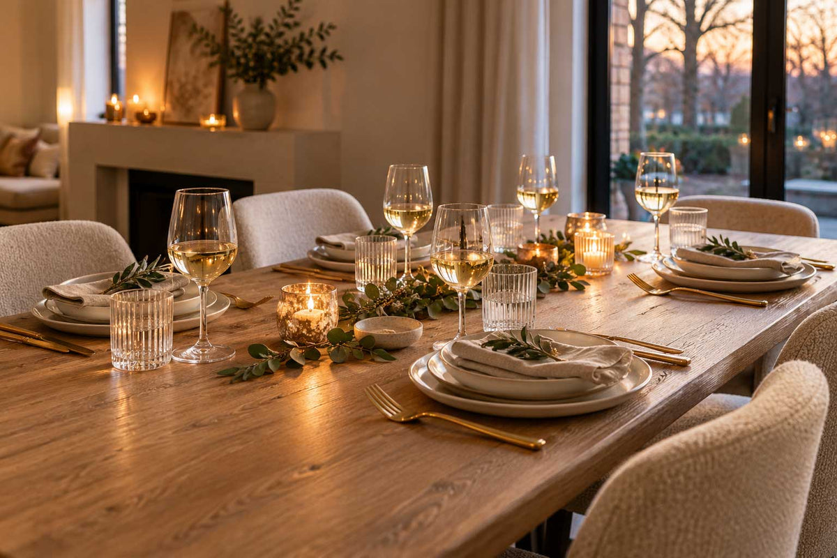 Een feestelijke tafel dekken: zo combineer je servies, glazen en bestek