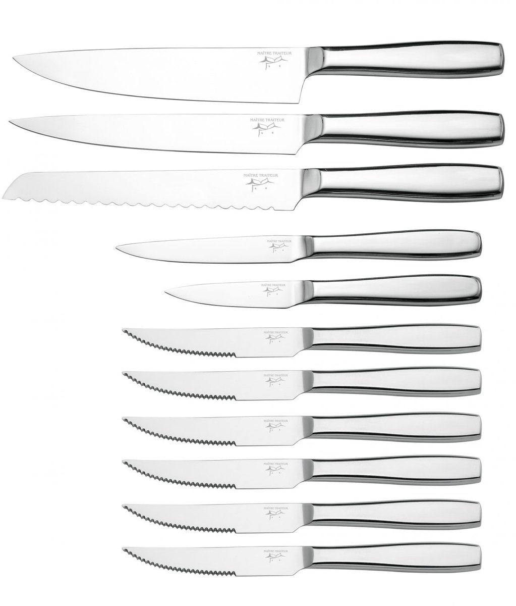 Maître Traiteur Messerset inkl. Messerblock - 12-teilig - Edelstahl