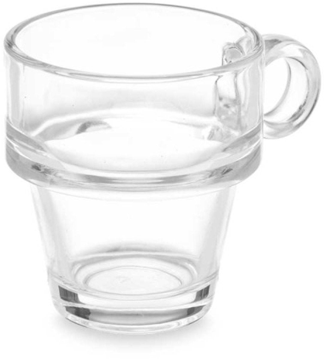 Vivalto Espresso Cup - Set of 6 - Stackable - 90ml - Espresso Glass - Small Coffee Glass