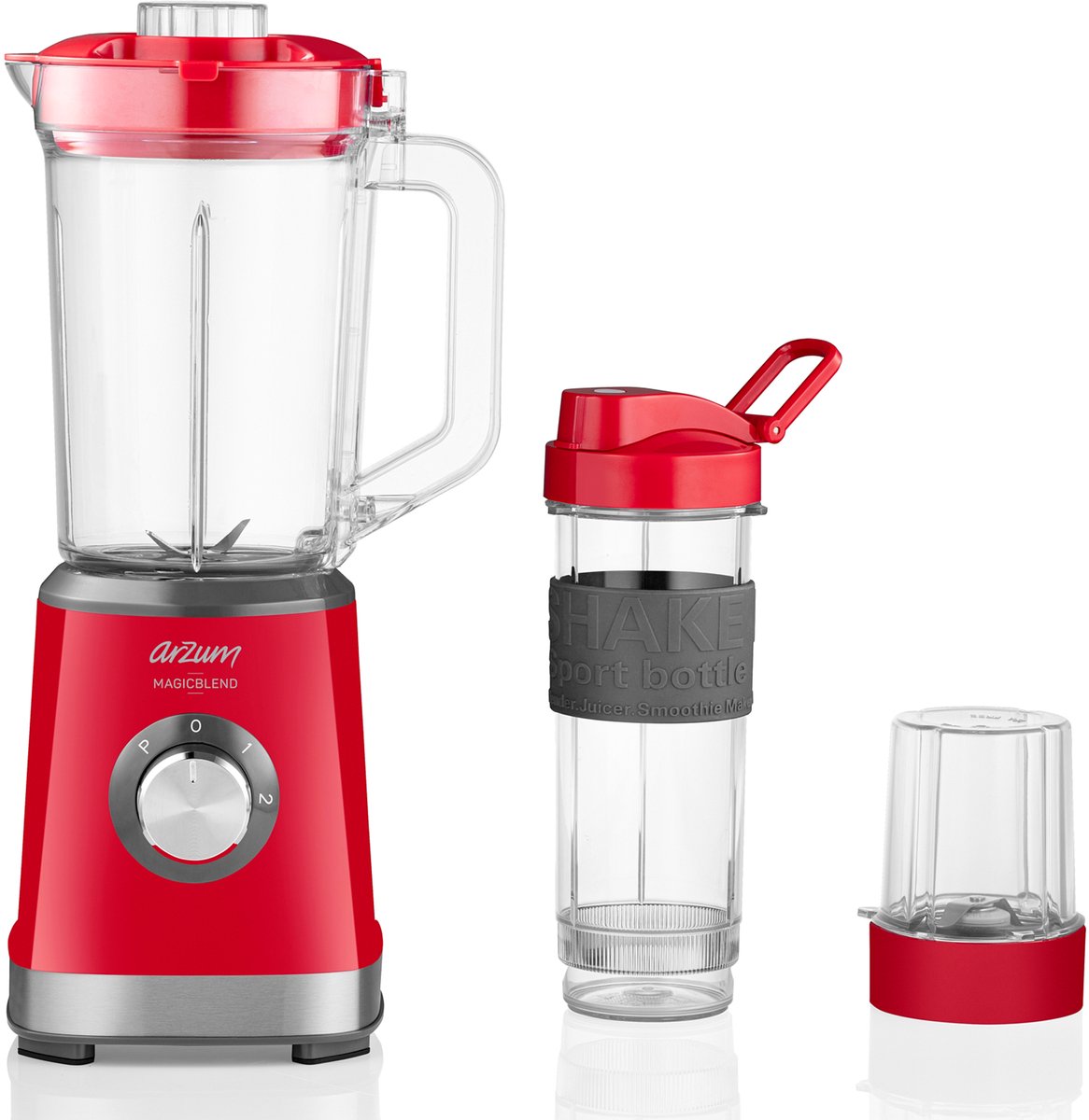 Arzum Magicblend Standmixer AR1159-0300 | Rot - 1000W - Glaskrug - 1,2L