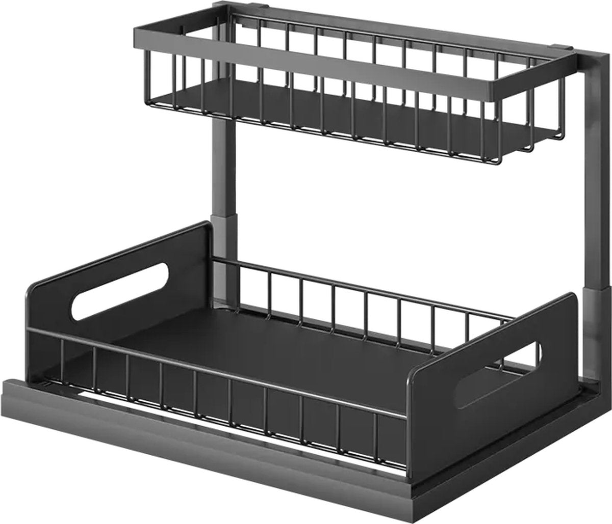 Cheffinger Gootsteenkast Organizer - Uitschuifbaar - Afdruiprek - Keukenkast Organizer - Keuken Organizers - Organizer - Gootsteenrek - Keukenlade