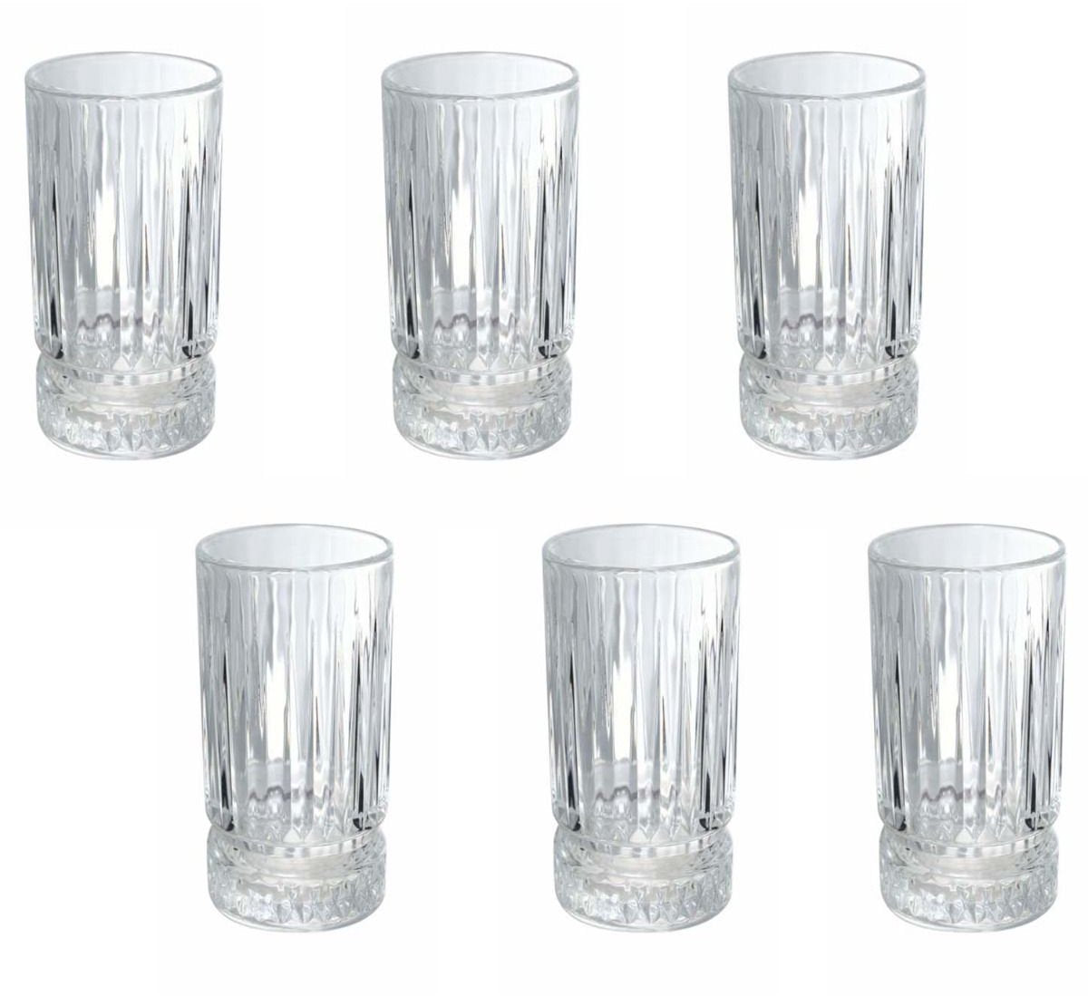 Bricard Eslida Long Drink Glass Set - 250ml - Set of 6 - Water Glass - Drinking Glass