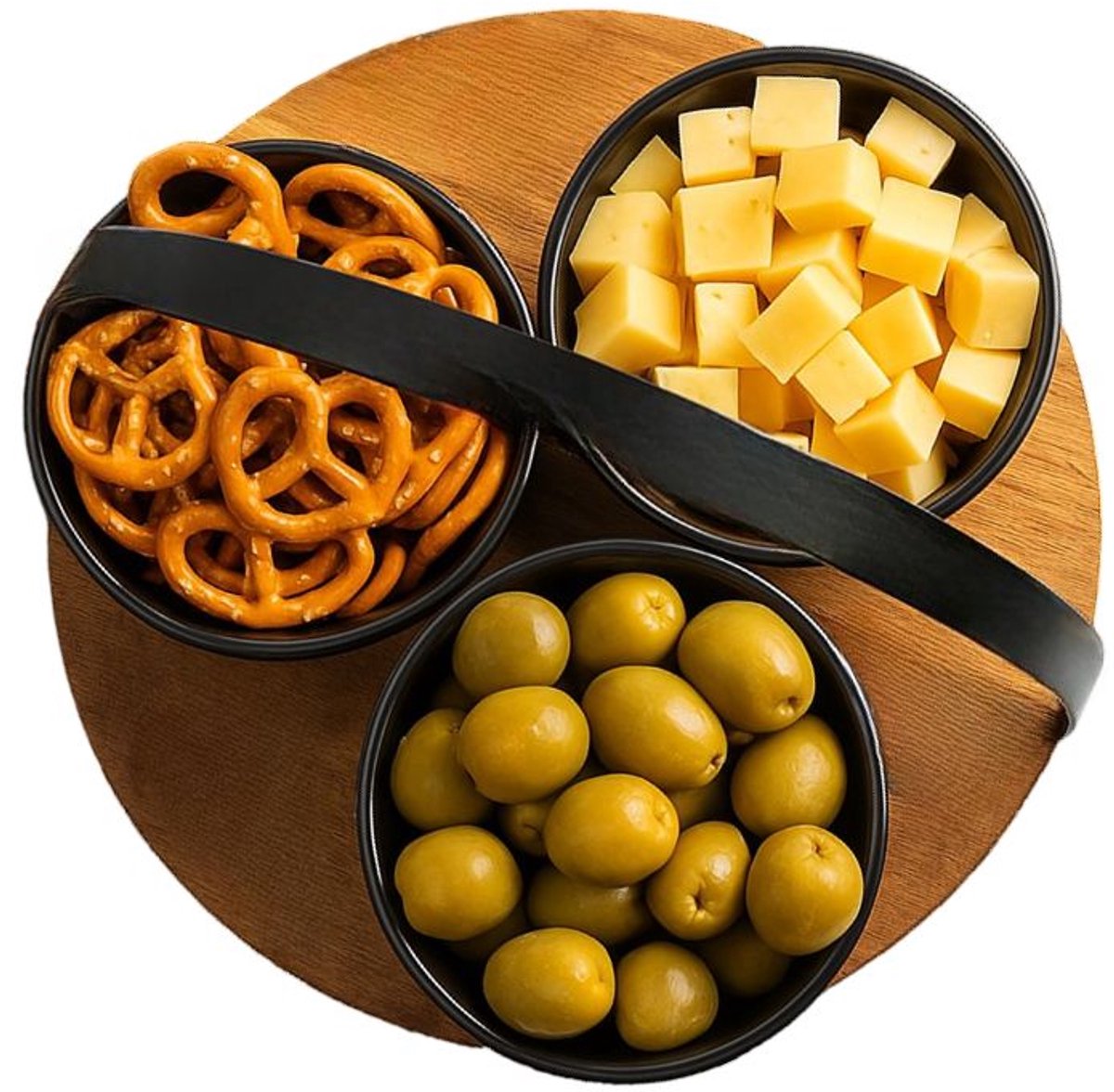 Cheffinger Snack Bowl Set - 4-piece - Bamboo - Black - Serving Set