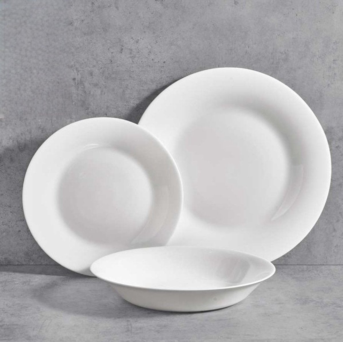 Vivalto - Luxuriöse Teller - 18 Stück - Weiß - Gastronomie - Set - Pack - Weiße Teller - Qualität - Speiseteller - Frühstücksteller - Mittagsteller