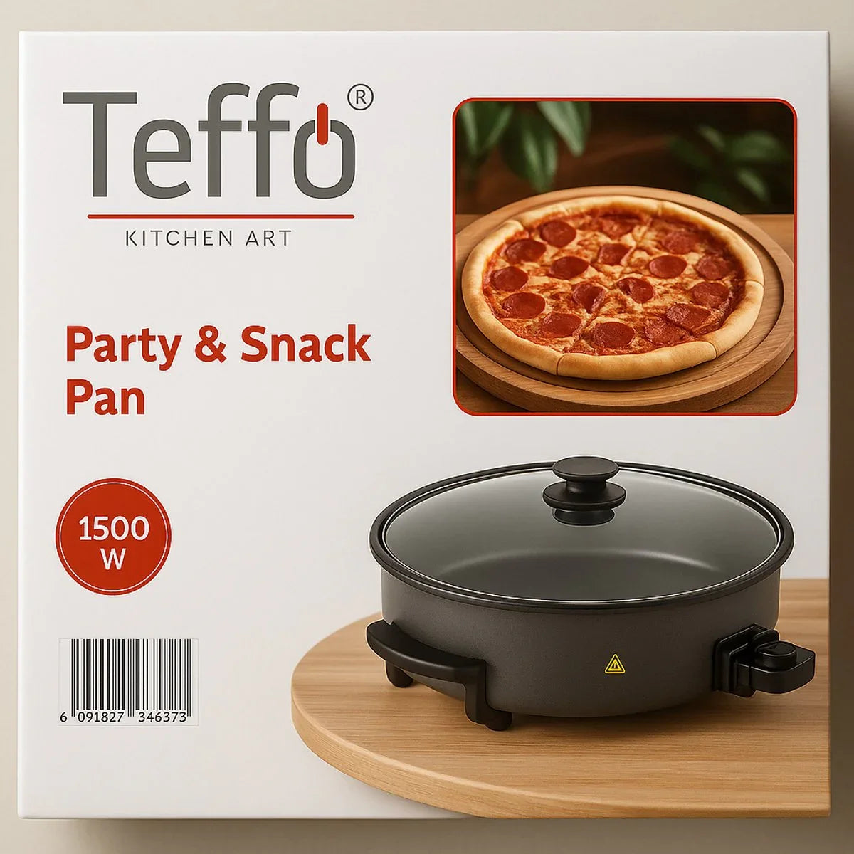 Teffo Electric Pizza Pan - 40cm/4cm - 1500W