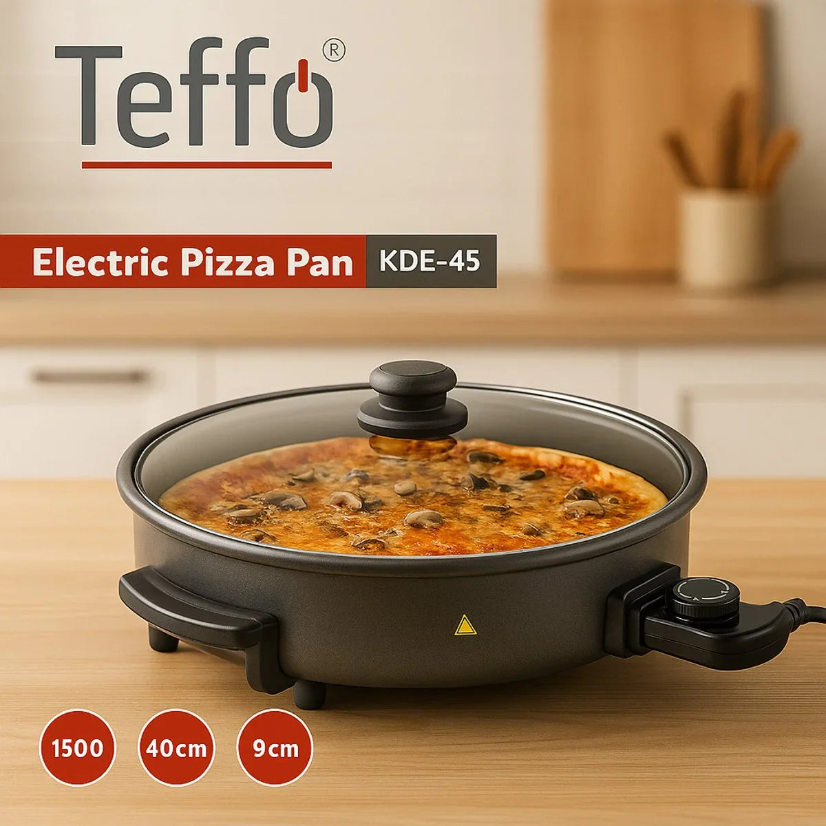 Teffo Electric Pizza Pan - 40cm/4cm - 1500W