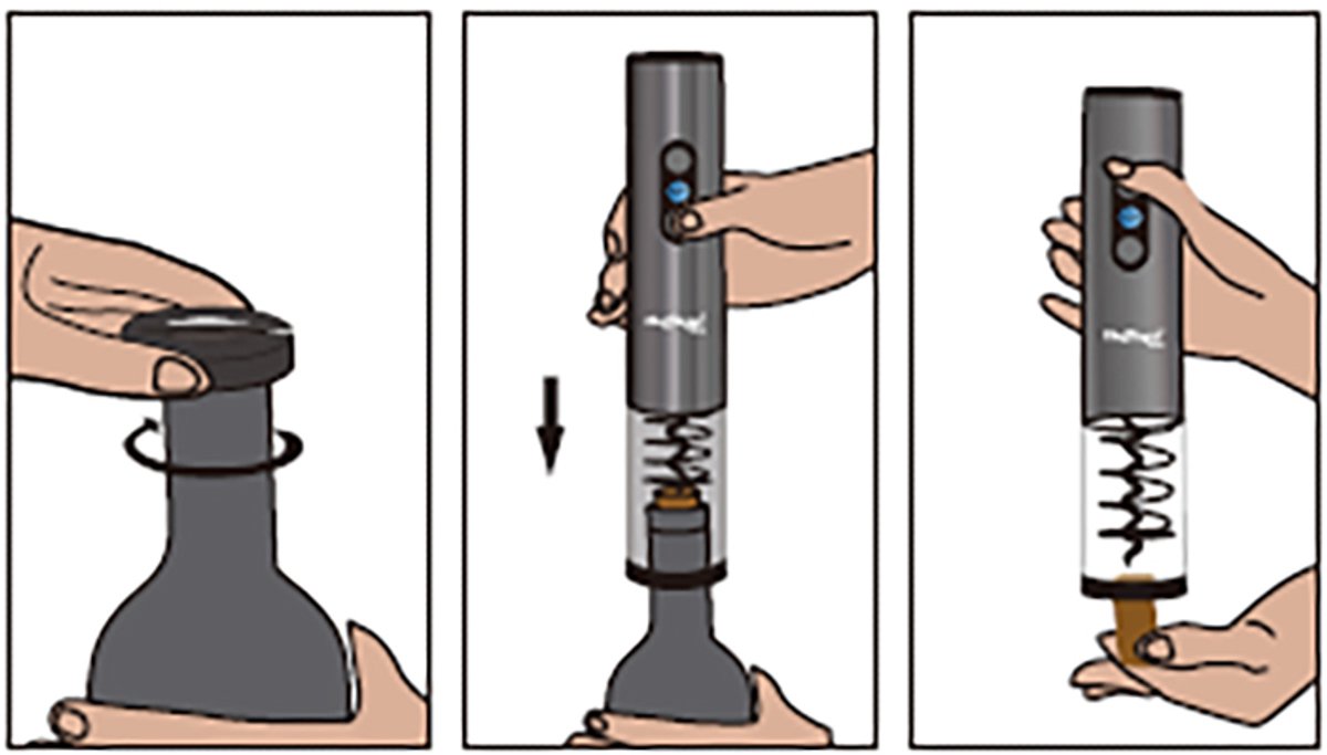 Cheffinger Electric Wine Corkscrew - Wine Accessories - Wine Opener - Black