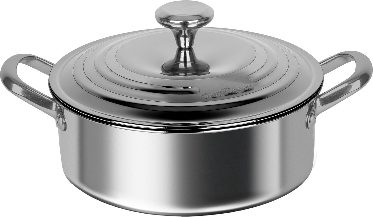 Cheffinger Lage Braadpannen Set - 24cm & 28cm - RVS - Zilver