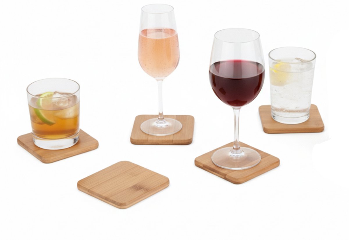 Cheffinger Onderzetter Set - 5-delig - Bamboe