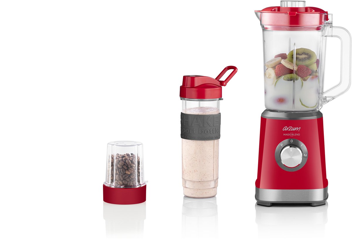 Arzum Magicblend Standmixer AR1159-0300 | Rot - 1000W - Glaskrug - 1,2L