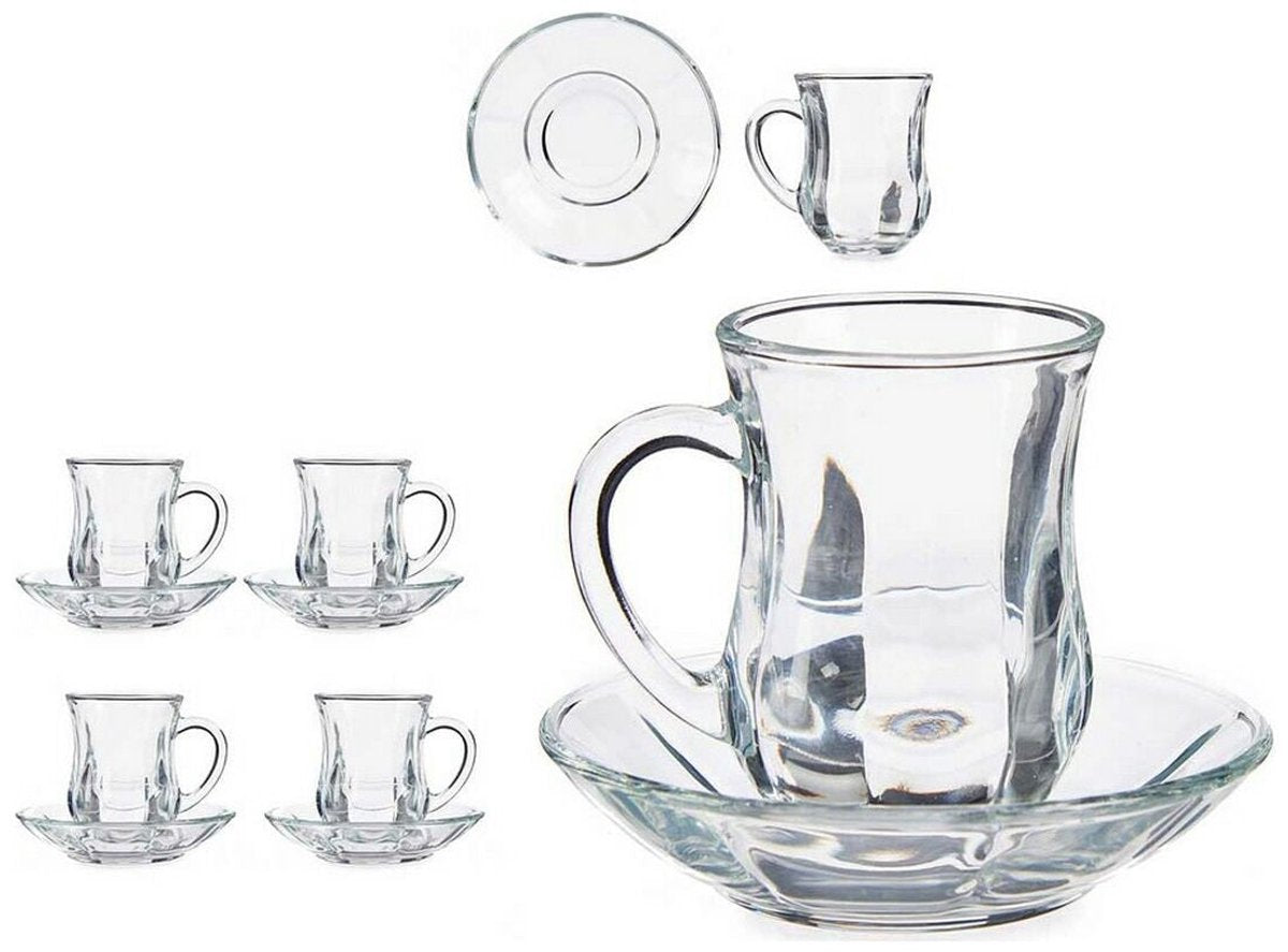 Vivalto Teeglas mit Untertasse und Henkel – 125ml – 4er Set – Türkische Teegläser