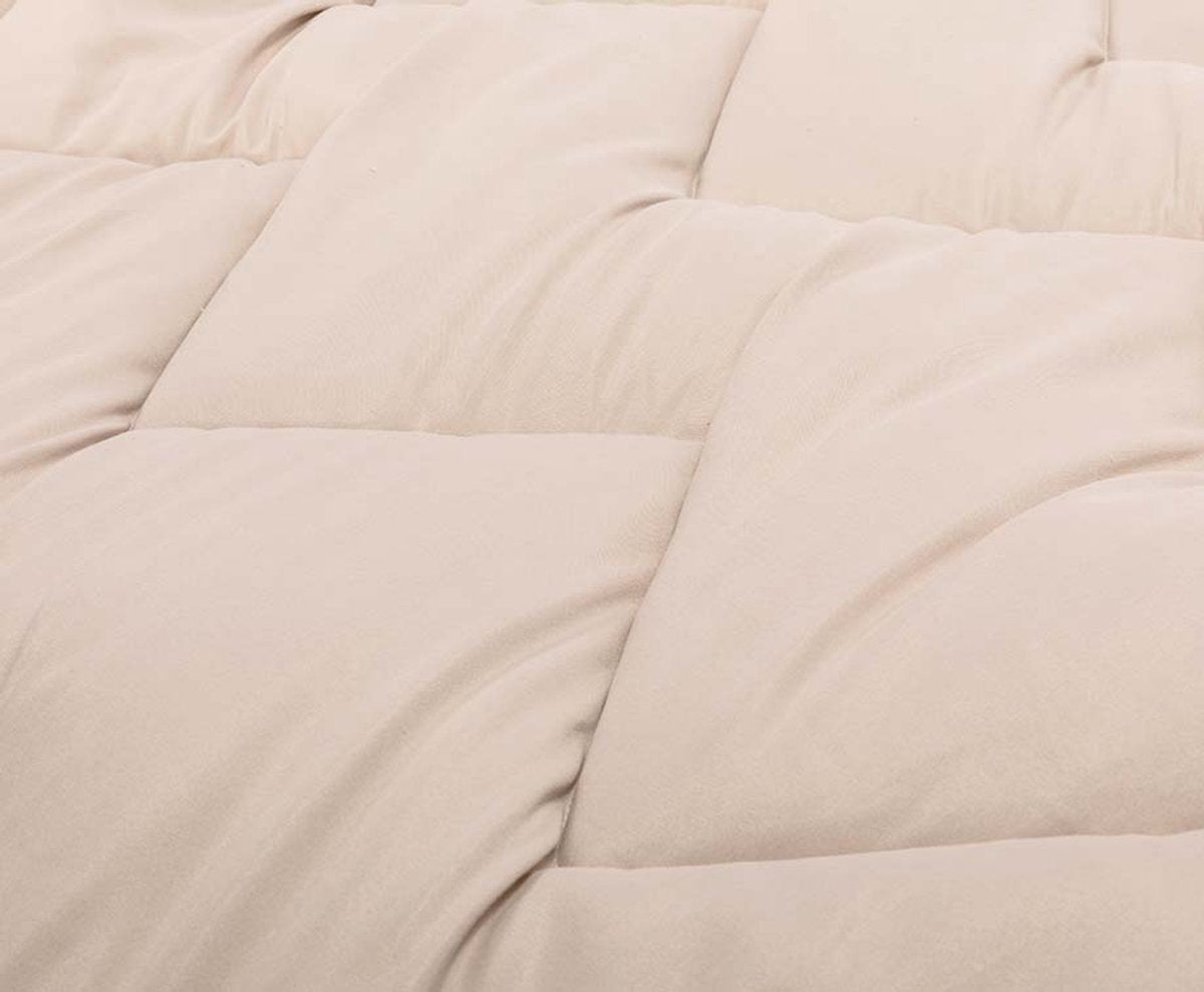 Dreamswan Dubbelzijdig Dekbed zonder Overtrek - 140x200cm - Taupe - Wasbaar Dekbed - Hoesloos Dekbed - Eenpersoons Dekbed
