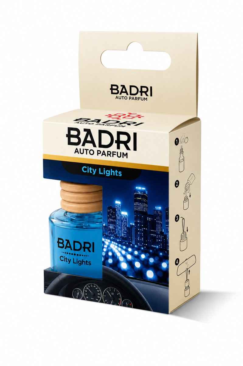 BADRI Auto Parfum City Lights - Luxe Auto Luchtverfrisser met Frisse Stadsgeur