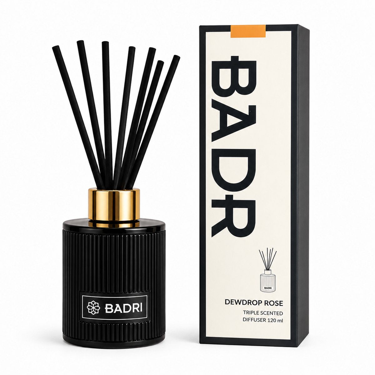 BADRI Geurstokjes Dewdrop Rose 120ML - Luxe Reed Diffuser - Geur voor Woonkamer & Badkamer
