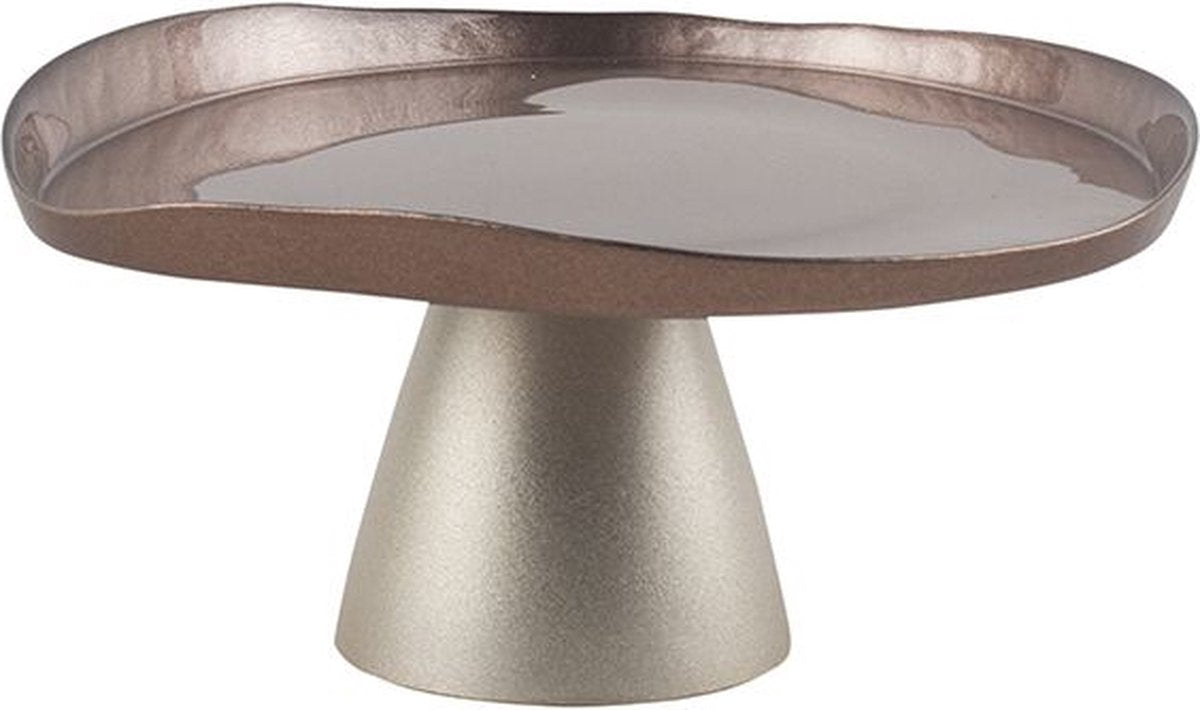 Bricard Bodrum Patisserie Plate on Foot - 21cm - Taupe/Champagne - Cake Stand