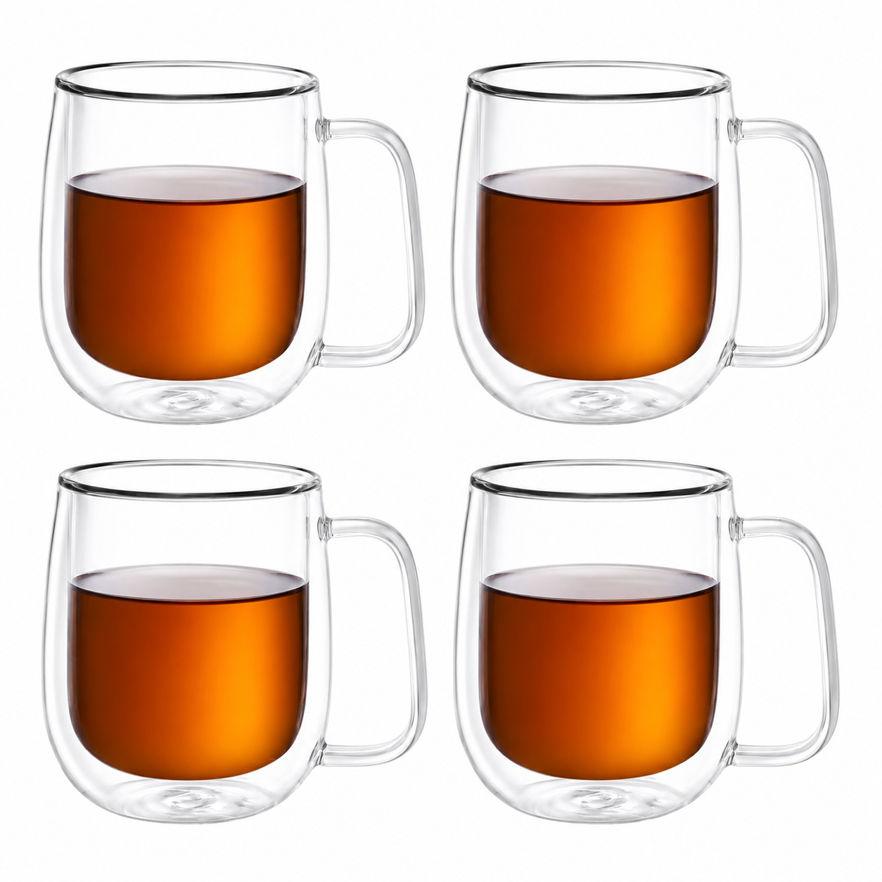 Bricard Dubbelwandige Glazen met Oortje - 300ml - Set van 4 - Koffieglas - Theeglas - Koffieglazen - Latte Macchiato Glazen
