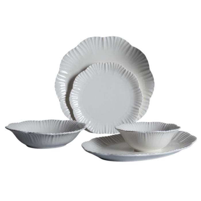 Bricard Bernis, Serviesset, 25-delig, 6-Persoons, Wit, Dinner Set, Keramiek – hoofdfoto