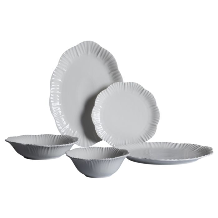 Bricard Bernis, Serviesset, 25-delig, 6-Persoons, Wit, Dinner Set, Keramiek – productfoto 2