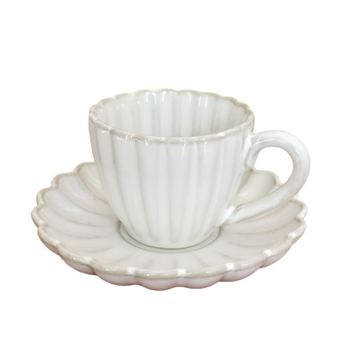 Bricard Paris Espressoset - 12-delig - Beige - 125ml - Porselein - Kleine Koffiekopjes