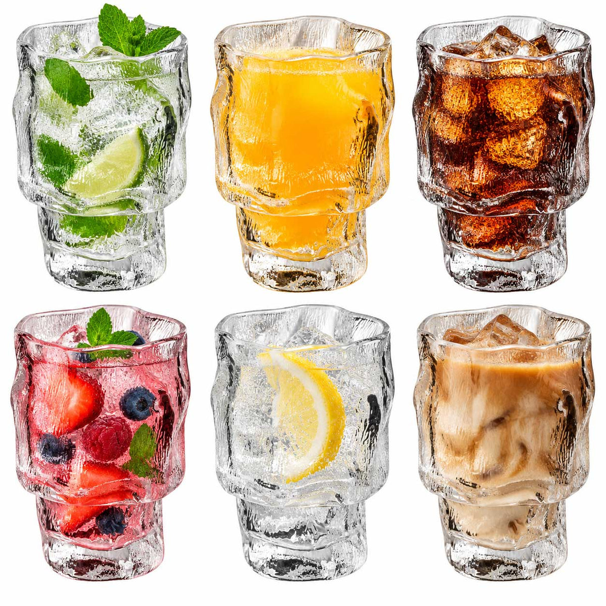 Bricard Ronda Frozen - Tumbler Glazen - Set van 6 - Drinkglazen - Waterglas