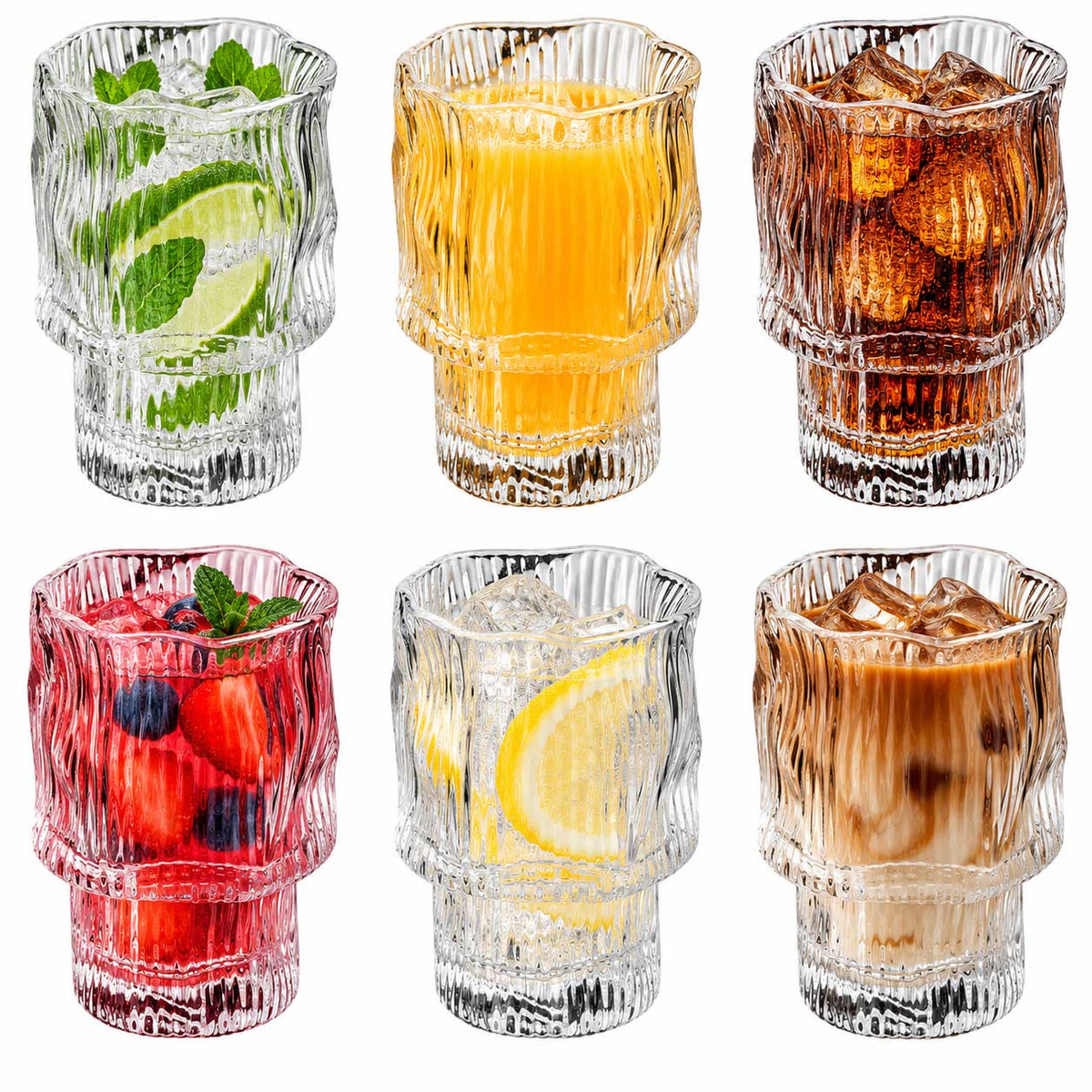 Bricard Ronda Lines - Tumbler Glazen - Set van 6 - Drinkglazen - Waterglas
