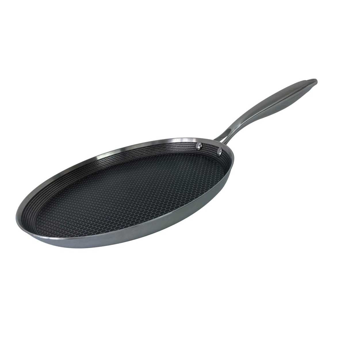 Cheffinger Crêpe- en Pannenkoekenpan - 28cm - RVS - Honingraat - Inductie - Pizza Pan