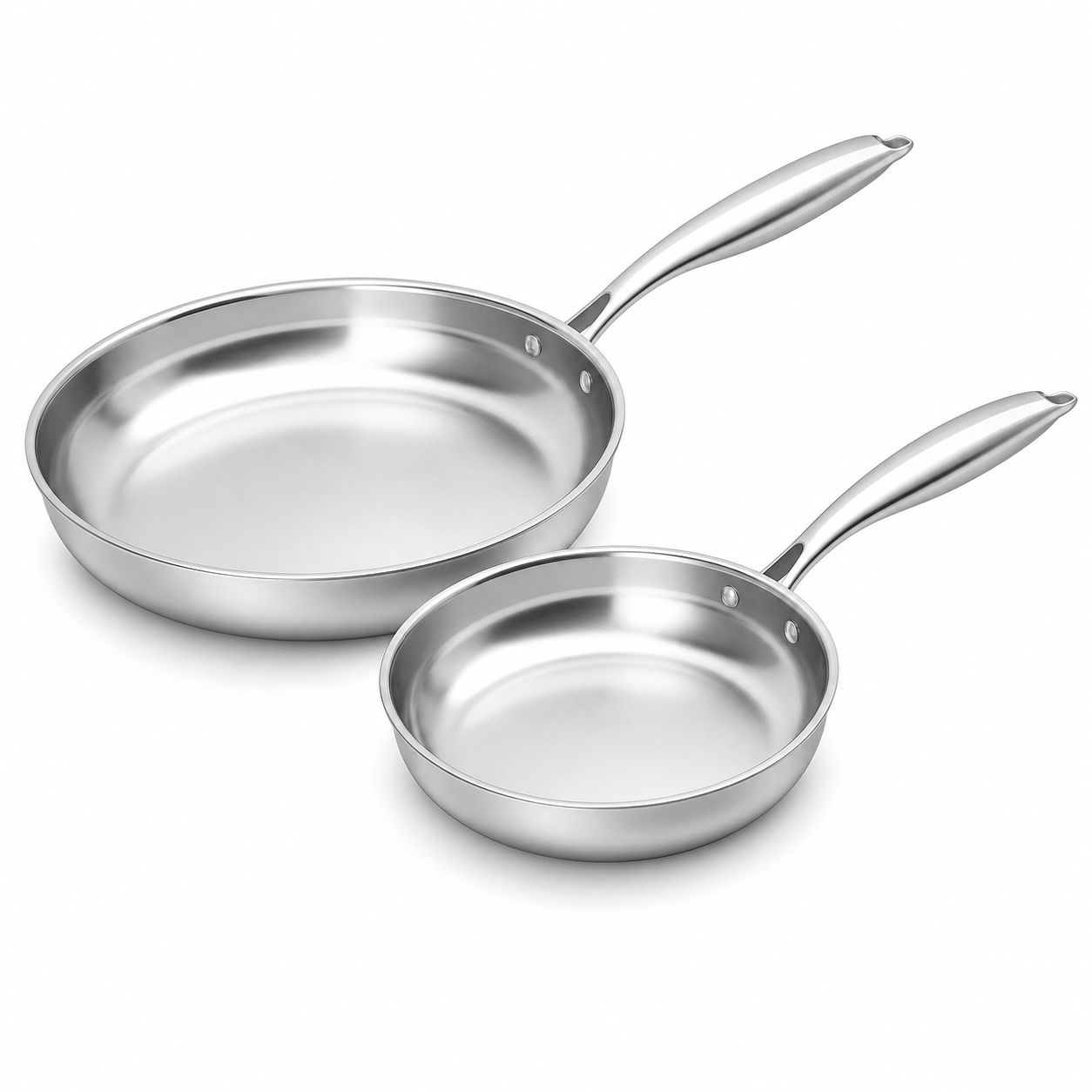 Cheffinger Koekenpannen - Set van 2 - 20cm & 24cm - RVS - Zilver