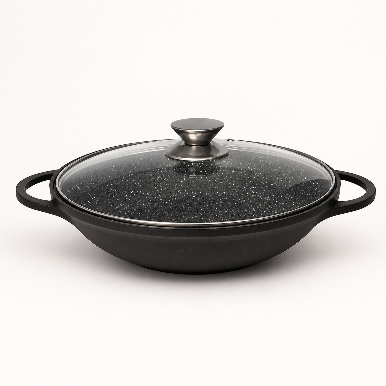 Cheffinger Wokpan met Deksel - 40cm - Zwart - Inductie - XXL Wok Pan