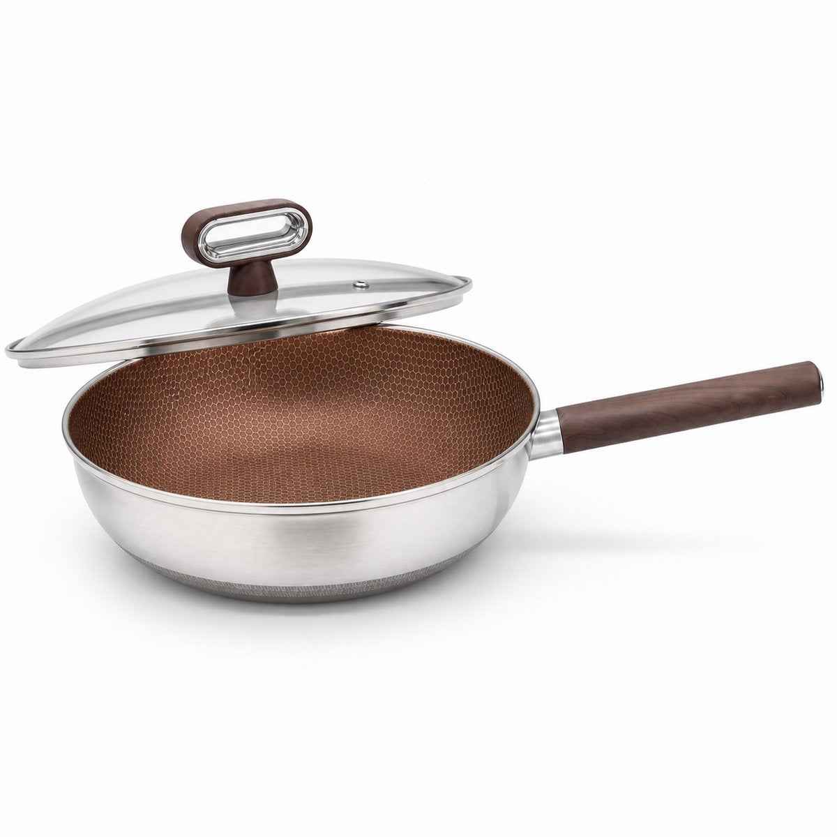 Cheffinger Wokpan met Steel & Deksel hapjespannen productafbeelding 2