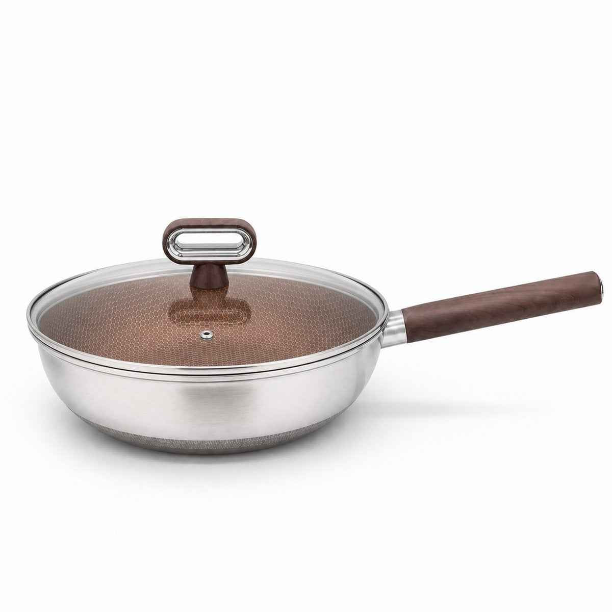 Cheffinger Wokpan met Steel & Deksel hapjespannen