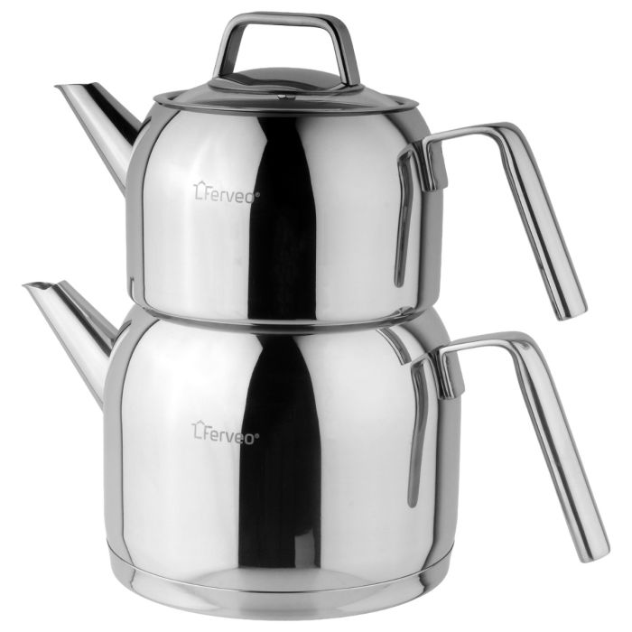 Ferveo Alima - Theepot Set - 1,0/2,0L - Inductie - Turkse Theepot - RVS