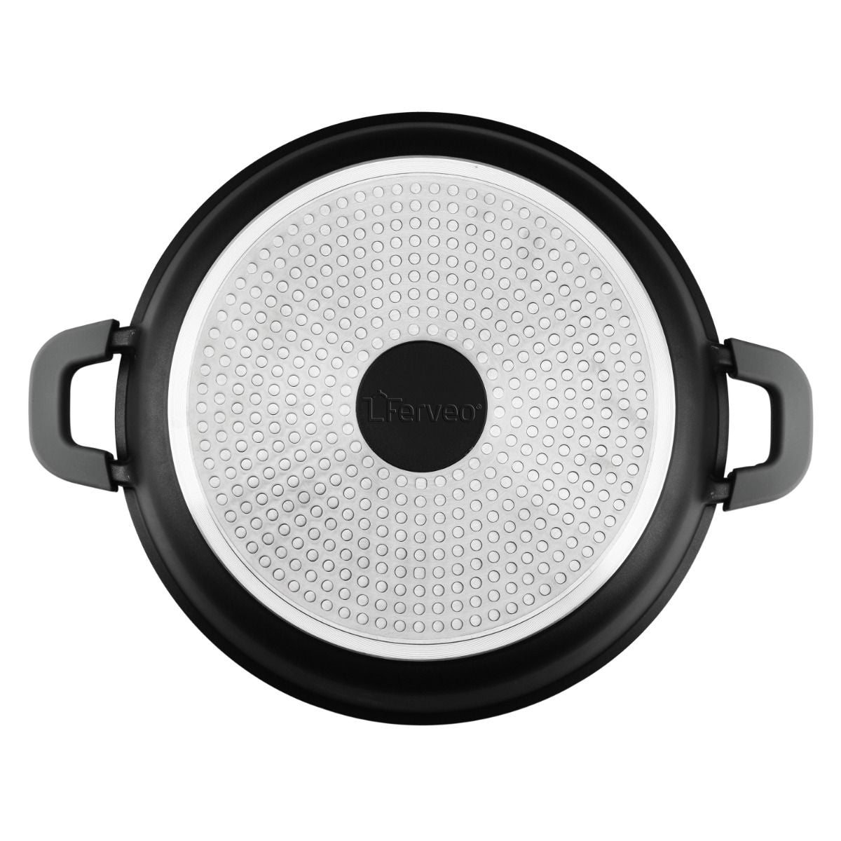 Ferveo Omega Flacher Schmortopf mit Deckel - 28cm - Schwarz - Induktion