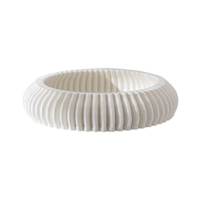 Fugurato Esta Schaal Wit - Keramiek met Geribbeld 3D-Reliëf - Ø20,5 x H4,5 cm