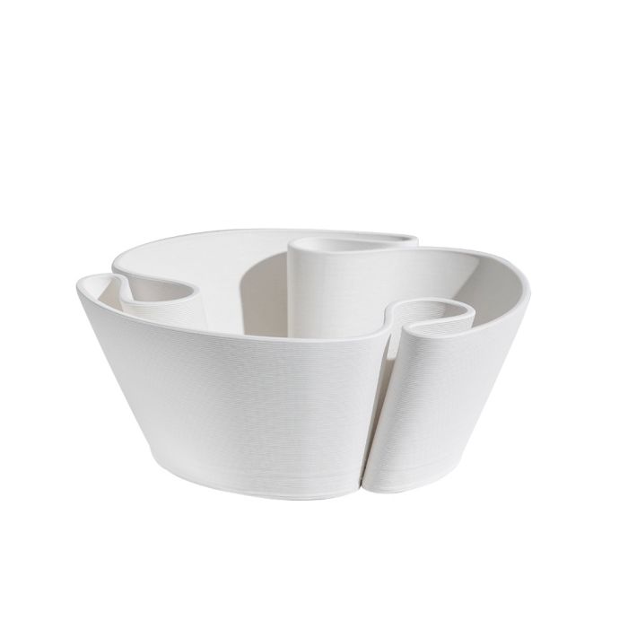 Fugurato Perla Schaal Wit - Keramiek met Organisch 3D-Reliëf - Ø28 x H11 cm