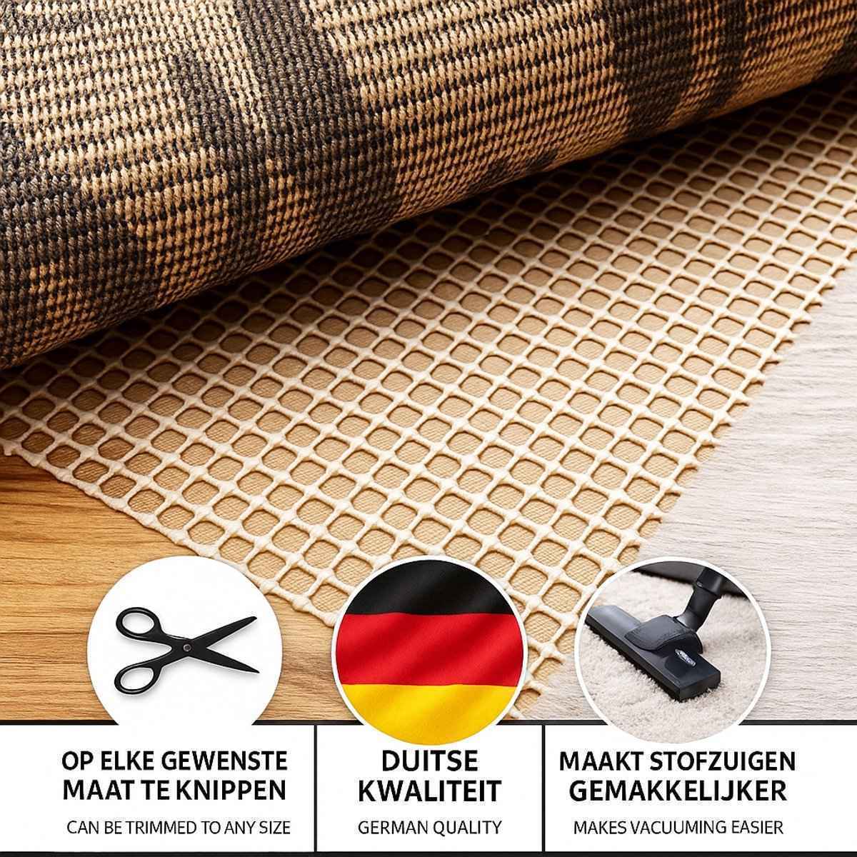 Hauskraft Antislipmat Voor Vloerkleed - Antislip tapijt - Ondertapijt - Onderkleed - Antisliponderkleden - Antislipmat onder Vloerkleed