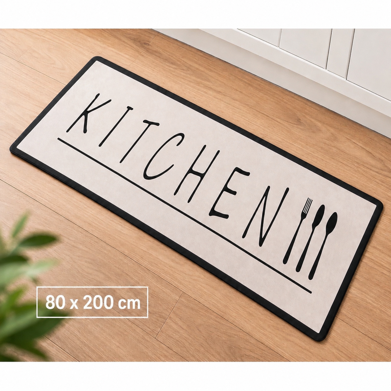 Hauskraft Kitchen Runner Kitchen - Beige - 80x200 cm - Rugs - Kitchen Carpet - Kitchen Mat - Runner Carpet - Runner Rug