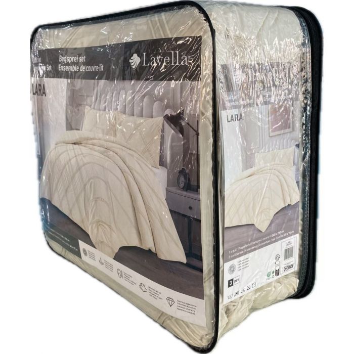 Lavella Lara Bedsprei Set 3-delig - Crème - 250x240cm