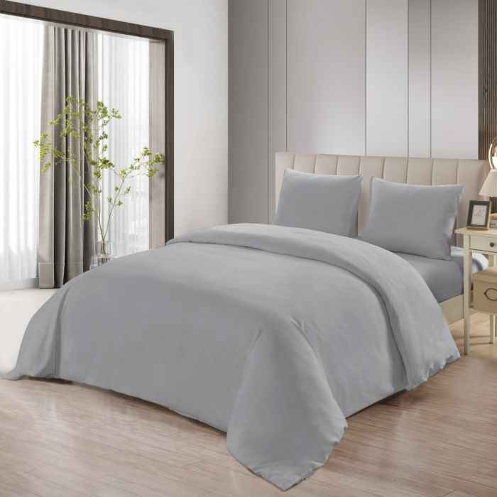 Lavella Sade Dekbedovertrek Set 4-delig - Lichtgrijs - 240x220cm