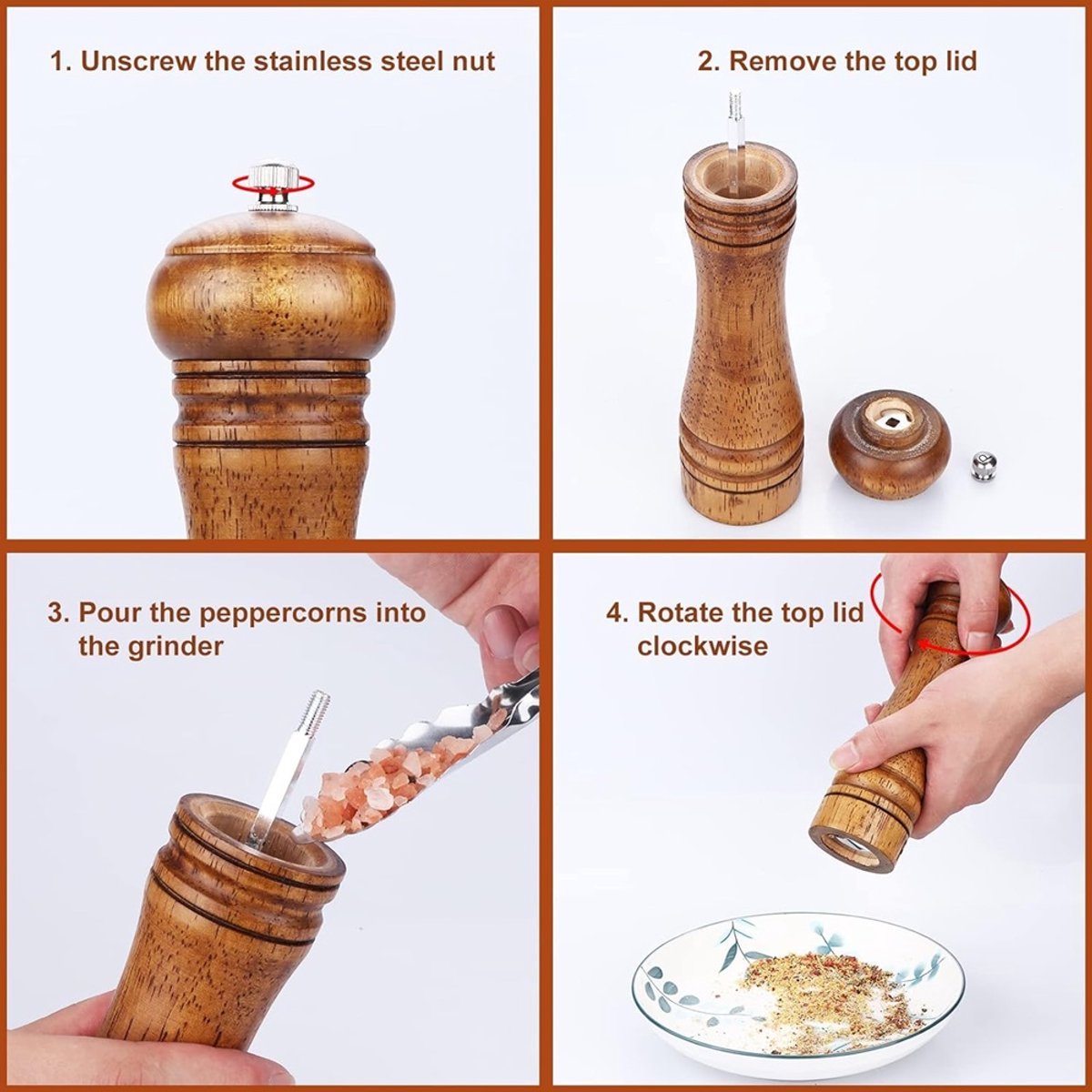 MONOO Pepermolen en Zoutmolen Set peper- & zoutstellen productafbeelding 3