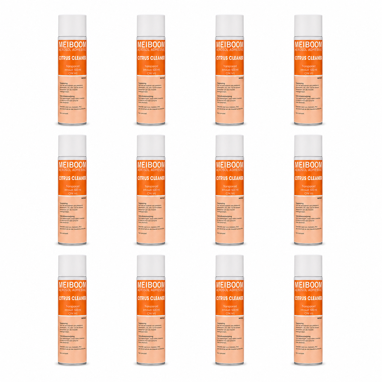 Meiboom Citrus Cleaner - 12 Stuks - Lijmverwijderaar - Spuitbus - 500 ML