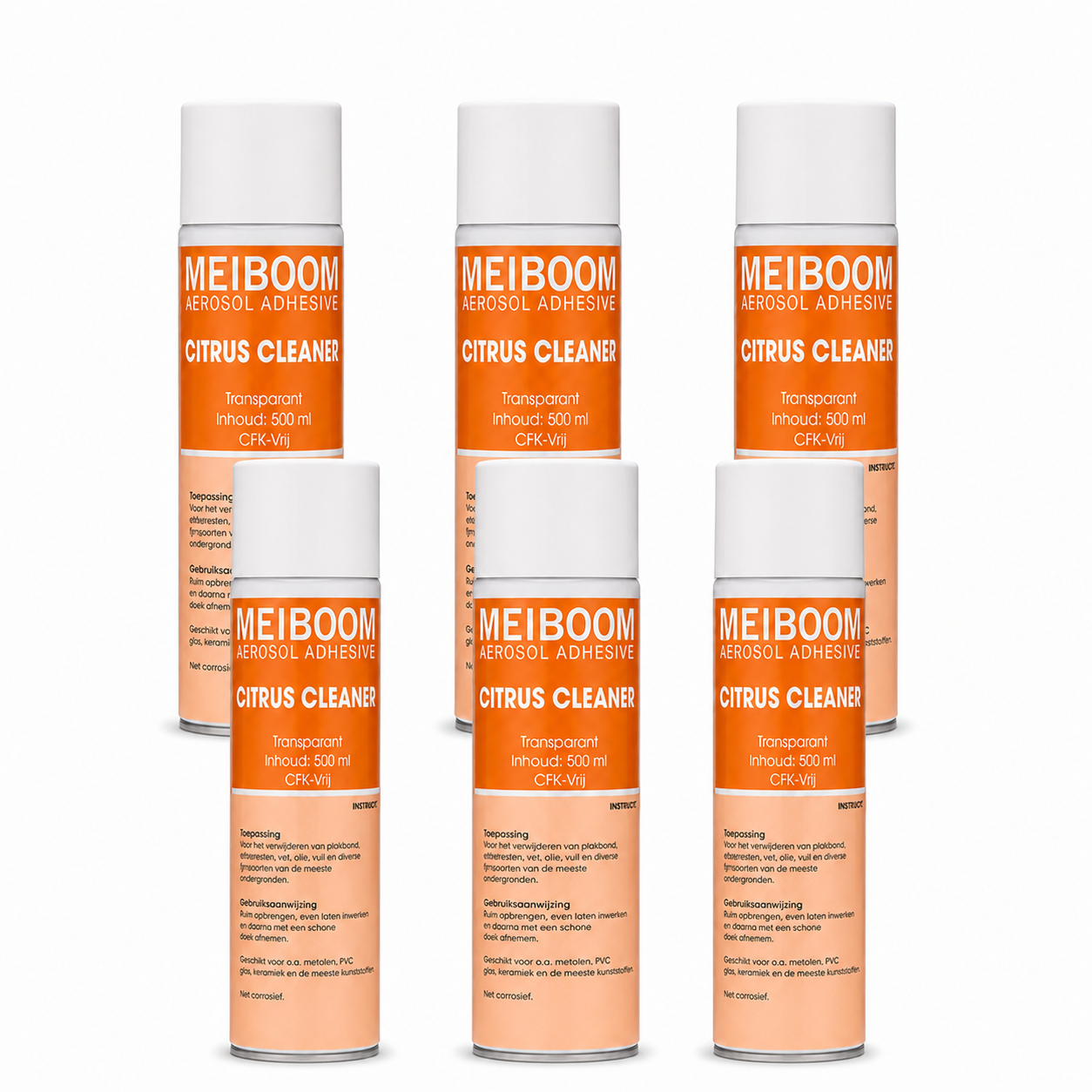 Meiboom Citrus Cleaner - 6 Stuks - Lijmverwijderaar - Spuitbus - 500 ML