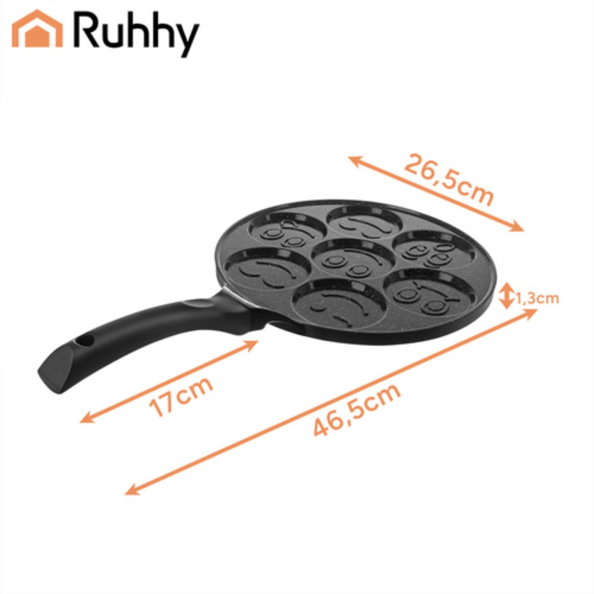 Ruhhy Pancake Pan - Emoji / Smiley Vorm - Pannenkoekenpan - Pancake Maker - Inductie – productafbeelding 2