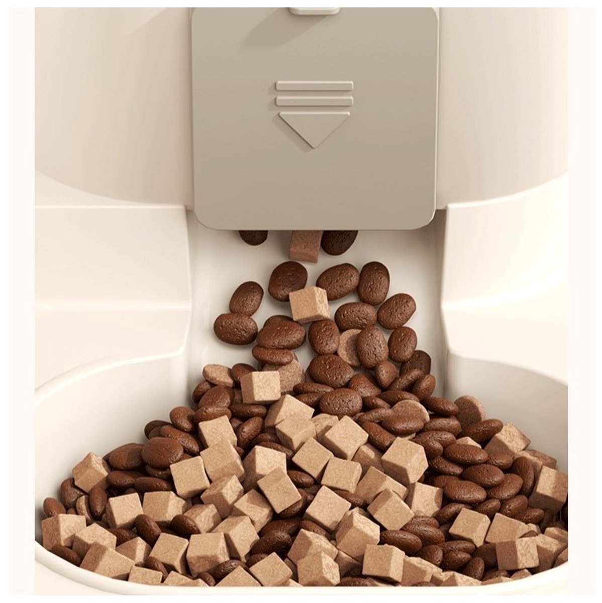 TEKZEN Automatische Voer- en Drinkbak 2-in-1 - Cremé - 25x23x20cm - Voor Hond & Kat