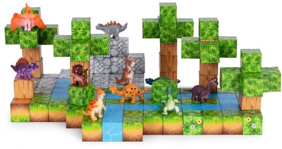 Magnetische Bouwblokken Set Dinosaurussen - 142 Delig - Magnetische Kubussen - Educatief Constructiespeelgoed voor Kinderen – foto 6