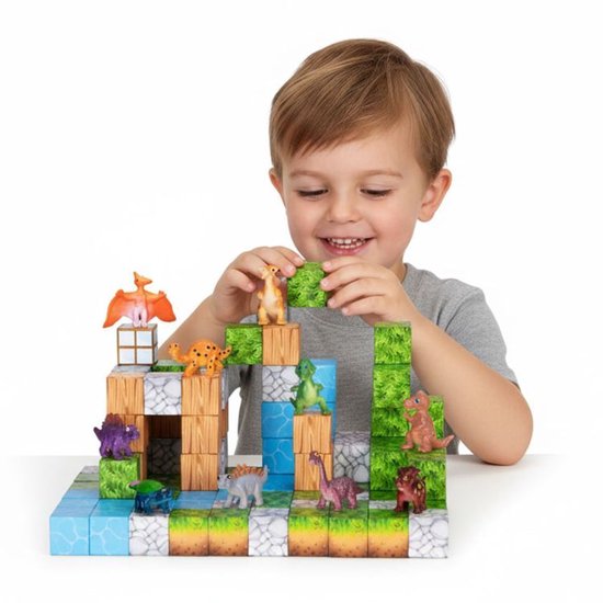 Magnetische Bouwblokken Set Dinosaurussen - 114 Delig - Magnetisch Constructiespeelgoed - Educatief Bouwspeelgoed voor Kinderen – foto 4