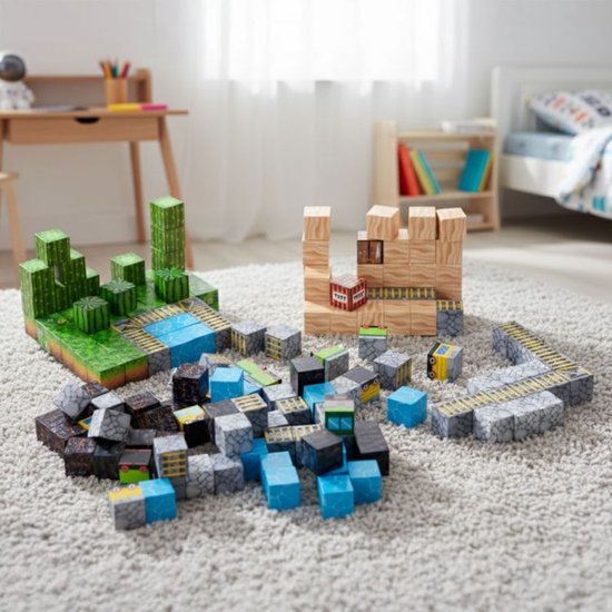 Magnetische Bouwblokken Set - 169 Delig - Magnetisch Constructiespeelgoed - Educatief Bouwspeelgoed voor Kinderen – foto 6