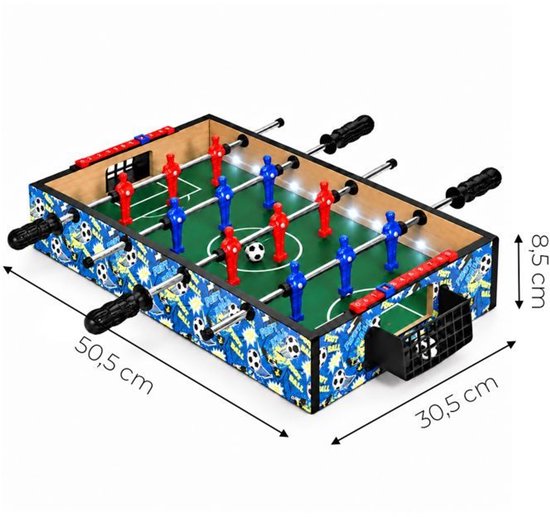 ECOTOYS Mini Tafelvoetbaltafel - 50x30 cm - Tafelvoetbalspel voor Kinderen - Compact Voetbalspel – foto 2