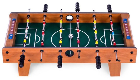 ECOTOYS Mini Tafelvoetbaltafel - 70x35 cm - Hout - Tafelvoetbalspel voor Kinderen – foto 4
