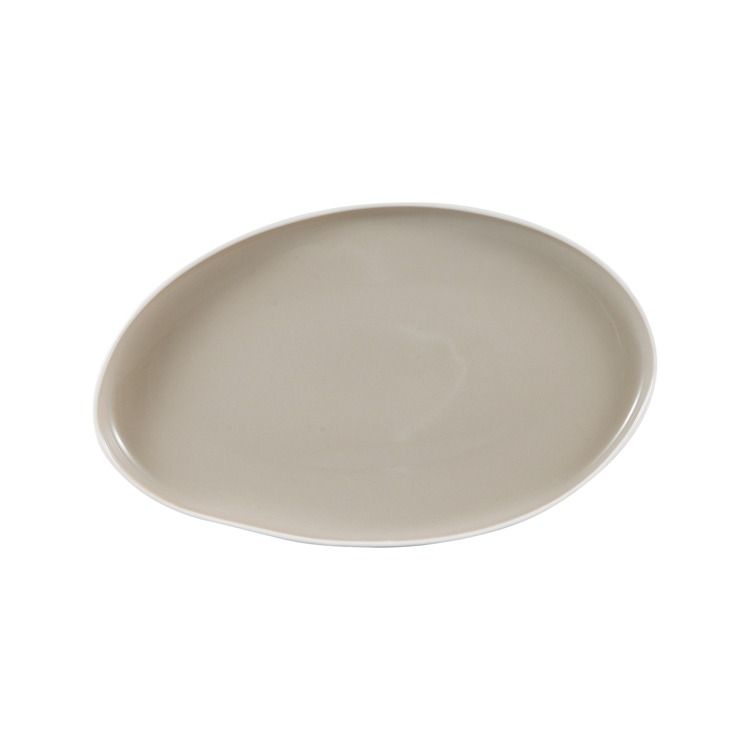 Bricard Barles - Porseleinen Serviesset Set - Dinner Set - 25-delig - 6-Persoons - Wit/Taupe - Japandi – productafbeelding 4